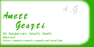 anett geszti business card